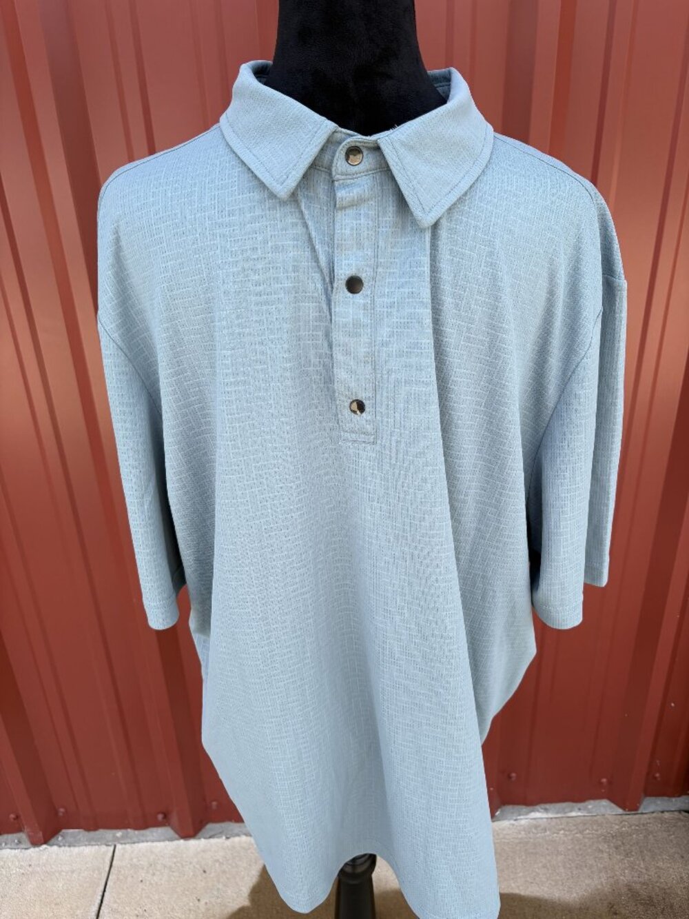 North End XL Gray Polo Shirt Textured Pattern Recycled Polyester